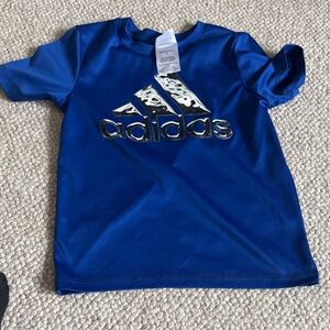 Adidas Kids Metallic Logo Blue Tee